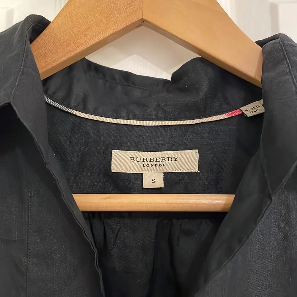 Burberry Black Bamboo Semi Sheer Tunic Top Small - Picture 2 of 8